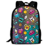 Vintage Borsa Da Viaggio Mon-Ster And Weet Food Zainetto Scuola Stampa 3D Backpack Per Compleanno, Trekking, Idea Regalo, 42X32X14Cm