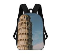 Vintage Borsa Viaggio Leaning Tower Of Pisa Italy Zainetto Scuola Unisex Zaino Universita Per Scuola, Escursionismo, Adulti, 42X32X14Cm