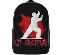 Vintage Borsa Zaino Chinese Kung Fu Qi Gong Martial Arts Zaino Per La Scuola Stampa 3D Borse Da Scuola Per Scuola, Compleanno, Idea Regalo, 42X32X14Cm