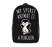 Vintage Borsa Zaino My Animal Is A Penguin Zaino Universita Multicolor Backpack Per Compleanno, Scuola, Trekking, 42X32X14Cm