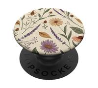 Vintage Botanical Herbarium with Lavender & Daisies PopSockets PopGrip Adesivo