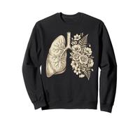 Vintage Botanical Lungs Art Respiratory Therapist Felpa