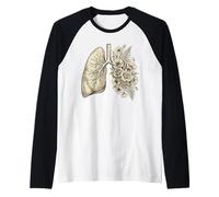 Vintage Botanical Lungs Art Respiratory Therapist Maglia con Maniche Raglan