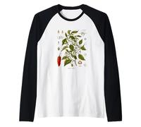 Vintage Botanical peperoncini Rossi Garden Botanical Botanica Maglia con Maniche Raglan