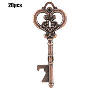 Vintage Bottle Opener with Present Tag & Twine | Rustic Zinc Alloy Key Design for Wedding Favors/Party Decorations | Reusable Bottle Opener for Guests Presents, 20/50 Pcs (20pcs nude model)