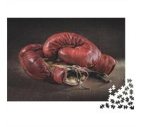 Vintage Boxing Gloves-classic Sports Equipment Puzzle Impossibili 1000Pcs Worn Red Boxing Gloves Decorazione Per La Casa. Rilassamento E Intelligence Per Adulti E Ragazzi Da 14 Anni 70x50cm/1000pcs