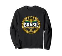 Vintage Brasil Ordem e Progresso Cristo Redentore Grafica Felpa