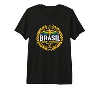 Vintage Brasil Ordem e Progresso Cristo Redentore Grafica Maglietta Premium