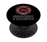 Vintage Bravery Sacrificio Pompiere Primo Risponditore Arte PopSockets PopGrip Adesivo