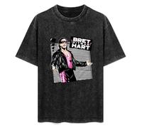 Vintage Bret The Hitman Hart Mens T-Shirt Black Graphic Unisex Tee Shirt L