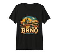 Vintage Brno Repubblica Ceca Viaggio Souvenir Landmark Gift Maglietta Premium