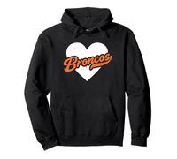 Vintage Broncos High School Go Broncos Pride Cuore Felpa con Cappuccio