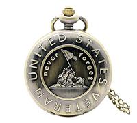 Vintage Bronze Men's Watch U.S. Marine Corps Pocket Watch Men's Pendant Necklace Pocket Watch Gift Gift Veteran
