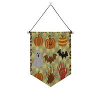 Vintage Brown Cartoon Halloween decorazioni banner per appendere con asta telescopica bandiera gagliardetto appeso decorazioni per feste per ufficio, scuola, aula, dormitorio, casa banderitas