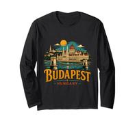 Vintage Budapest Ungheria Viaggi Souvenir Regalo Maglia a Manica