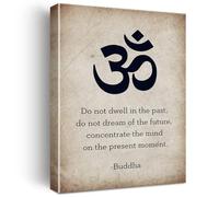 Vintage Buddha Wisdom Quote Canvas Print Inspirational Artwork for Home Wall Decor(Framed,16x24inch(40x60cm))