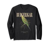 Vintage Budgerigar Bird Watching Arte Natura Amore Uccelli Maglia a Manica