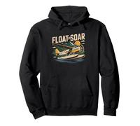 Vintage Bush Floatplane Distressed Aviation Art Pilot North Felpa con Cappuccio