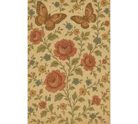 Vintage Butterfly & Roses Journal - Lined Notebook 6x9" 110 Pages, Rustic Floral Writing Diary for Women: Retro rose and butterfly notebook for ... or as a gift for garden and nature lovers