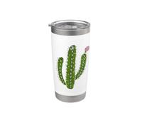Vintage cactus flower retro design Bicchiere termico in acciaio inox doppia parete