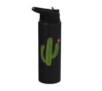 Vintage cactus flower retro design Stainless Steel Insulated Water Bottle