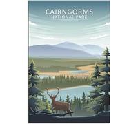 Vintage Cairngorms National Park Skyline Viaggio Poster Art Print Retro Wall Art Tela Poster Camera Decorazione Casa Decorazione Non incorniciato 50x75cm