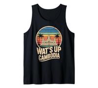 Vintage Cambogia, Tempio di Angkor Wat, Sud-EST Asiatico Canotta