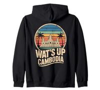 Vintage Cambogia, Tempio di Angkor Wat, Sud-EST Asiatico Felpa con Cappuccio