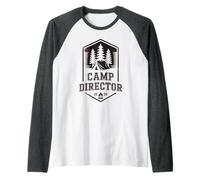 Vintage Camp Direttore Camping Host Squadra Direttore Avventura Maglia con Maniche Raglan