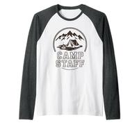 Vintage Camp Staff Camper Crew Director Besties Squad Maglia con Maniche Raglan