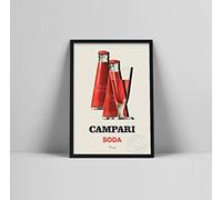 Vintage Campari Soda Bevande Poster Tela Italiana Pittura Stampa Arte Wall Quadri Per Pub Bar Cucina Sala Da Pranzo Negozio Decor 50X70Cm Senza Telaio