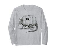Vintage Camper Trailer Armadillo Ibrido Surreale Illustrazione Maglia a Manica