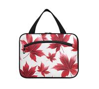 Vintage Canadian Maple Leaf White Hanging Mens Travel Bag Toiletry con gancio, Designer Multifunzionale Rasatura kit Bag per gli uomini per la mamma Viaggio maletín para maquillaje L