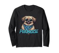 Vintage cane pechinese che indossa occhiali da sole Maglia a Manica