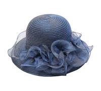 Vintage Cappello Organza Donna Elegante Fiore Cappello da Sole,Cappello da Sposa, per Matrimonio, Fascinators, Cappello da Donna Anni '20, Fascinator per Matrimonio,Cappello UV Donna