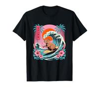 Vintage Capybara Boba Tea Japanese Anime Kawaii Retro Style Maglietta