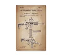 Vintage Cartello in Metallo Firearms History Cartelli stradali Segni di regola per Sala da Pranzo,Cortile,Ristorante,Genitori M