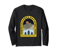 Vintage Cascades National Park Washington Montagna E Lago Maglia a Manica