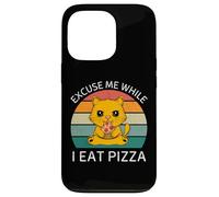 Vintage Cat Scusa Me Mentre Mangio Pizza Retro Pizza Amante Custodia per iPhone 13 Pro