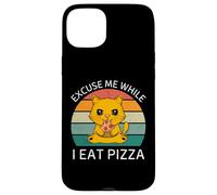 Vintage Cat Scusa Me Mentre Mangio Pizza Retro Pizza Amante Custodia per iPhone 15 Plus