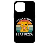 Vintage Cat Scusa Me Mentre Mangio Pizza Retro Pizza Amante Custodia per iPhone 16 Pro Max