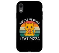 Vintage Cat Scusa Me Mentre Mangio Pizza Retro Pizza Amante Custodia per iPhone XR