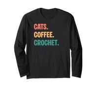 Vintage Cats Coffee Uncinet Lovers Maglia a Manica