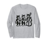 Vintage Cats Giocare Musica Maglia a Manica