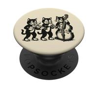 Vintage Cats Giocare Musica PopSockets PopGrip Adesivo