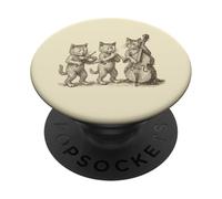 Vintage Cats Giocare Musica PopSockets PopGrip Adesivo
