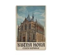 Vintage Ceca Kutna Hora Travel Metal Tin Sign