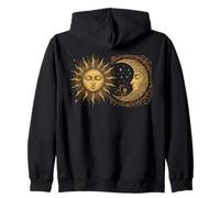Vintage Celestial Sun Moon Spiritual Harmony Felpa con Cappuccio