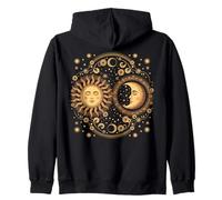Vintage Celestial Sun Moon Spiritual Harmony Felpa con Cappuccio