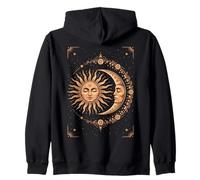 Vintage Celestial Sun Moon Spiritual Harmony Felpa con Cappuccio